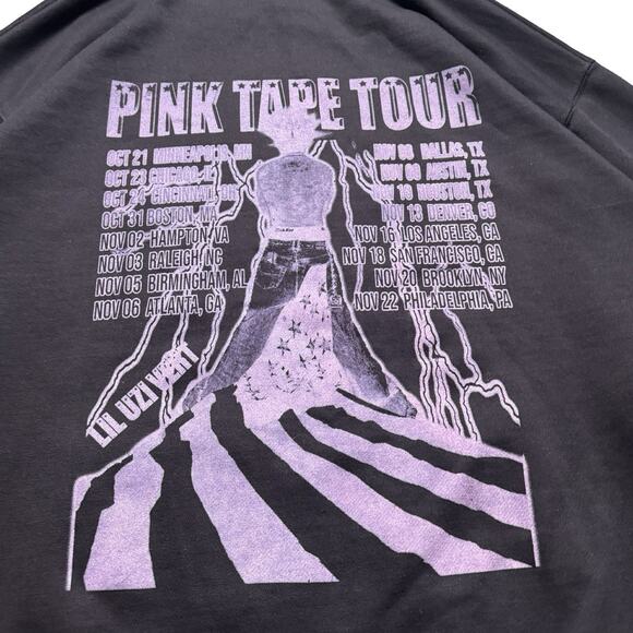 Lil Uzi Vert Concert Pink Tape Tour Graphic Hoodie Men Rap Hip Punk Rock XL - Picture 8 of 8
